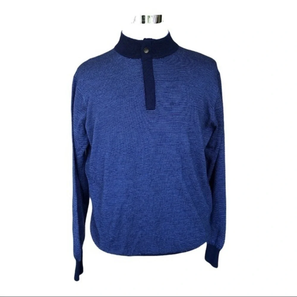 PETER MILLAR Needle-Stripe 100% Merino Wool Quarter-Zip Golf Pullover